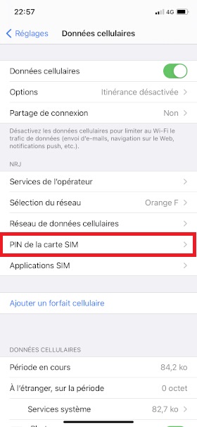 Modifier le code PIN de la SIM sur Apple iPhone 11 Pro Max